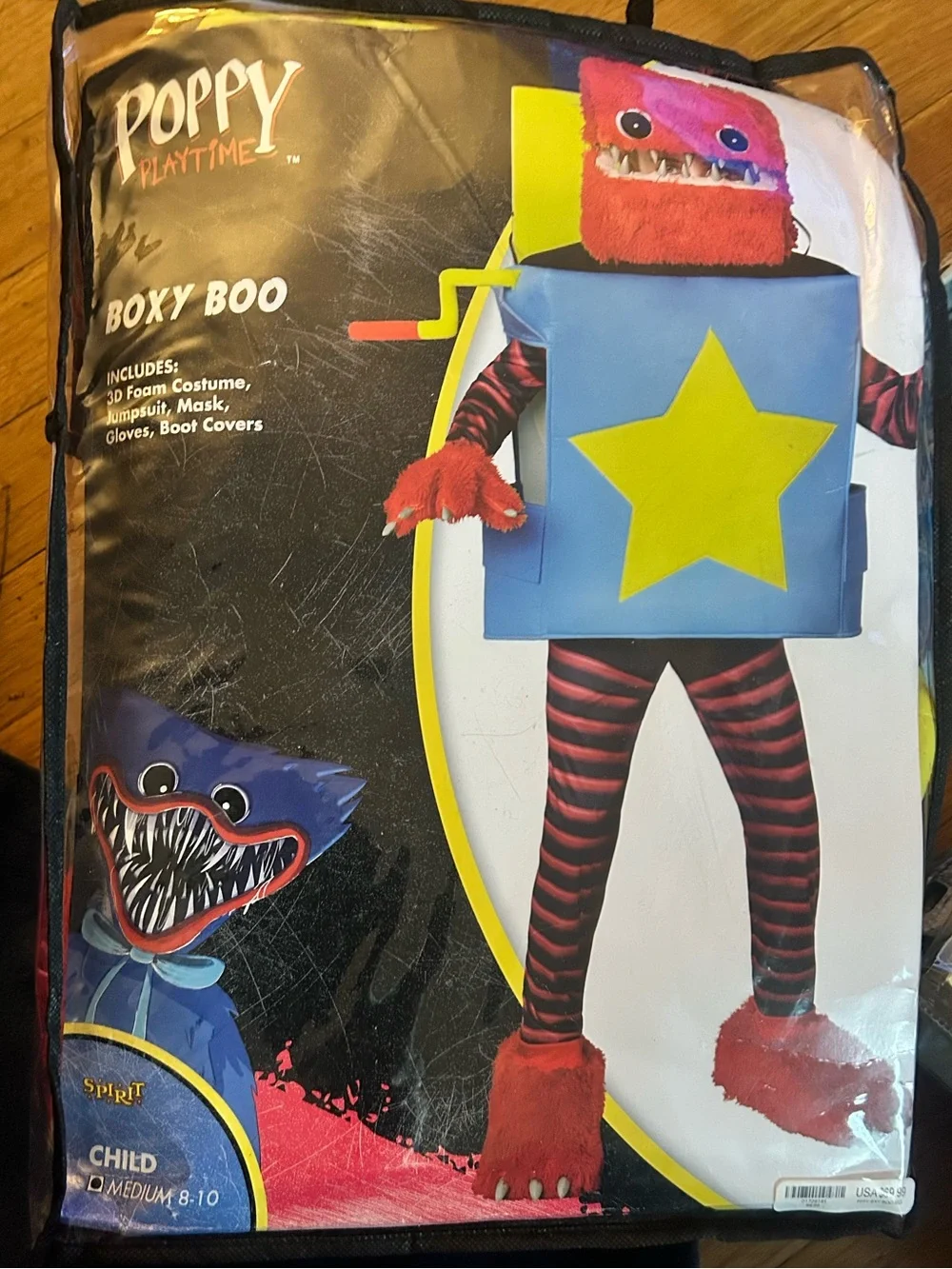 Boxy Boo Childs Costume ,Poppy Playtime, Child Size Medium 8-10,